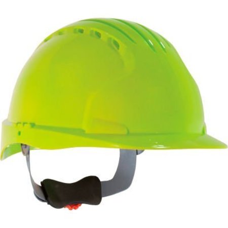 PIP Evolution Deluxe 6151 Standard Brim, Vented Hard Hat HDPE Shell, 6-Pt Suspension, Neon Yellow 280-EV6151V-LY